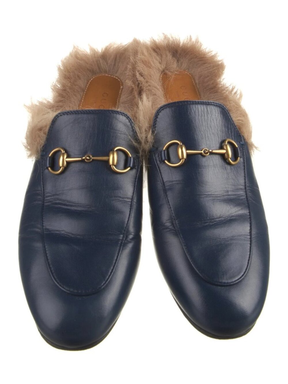 GUCCI Malaga Kid Princetown Fur Slipper